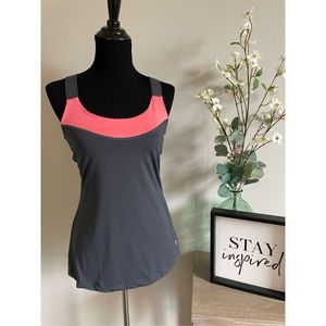 Impact Jillian Workout Top L Coral /Gray